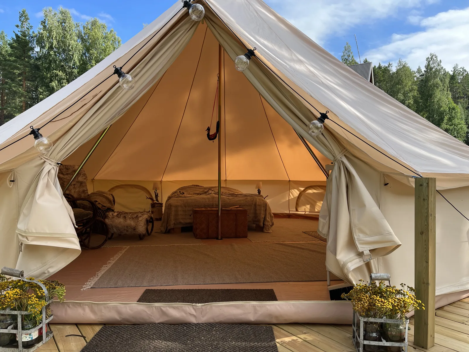 Ingerichte glampingtent